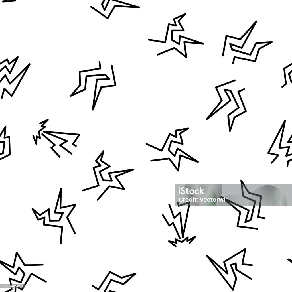 Lightning Flash Pattern Bolt Lightning Flash Vector Seamless Pattern Stock Illustration ...