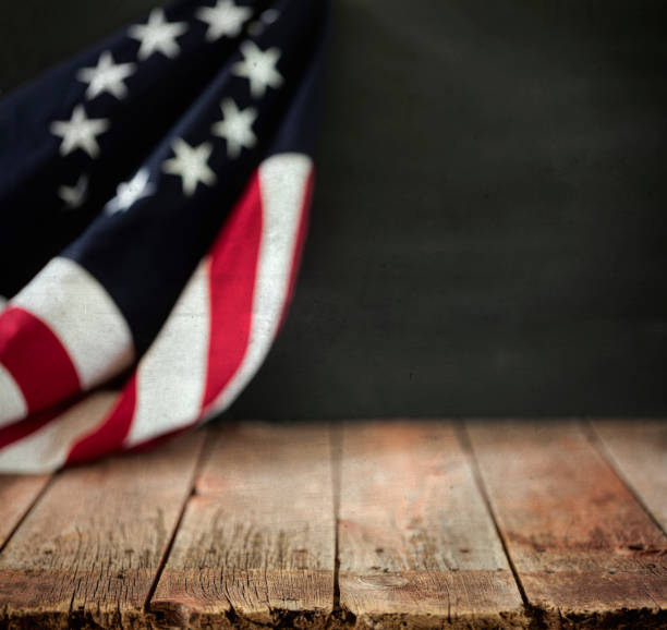 istock Betsy Ross Flag on a Black Background 1257449932