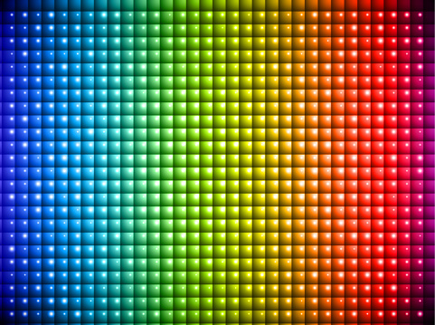 Textured multi colored rainbow digital screen pixels background