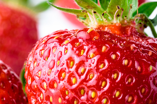 strawberry macro picture in high resolution, use for prints, digital compositing or templates