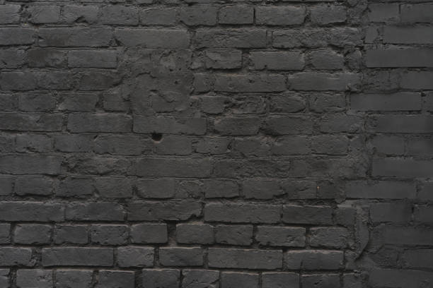 istock brick black wall texture. background of a old brick house. 1257454585