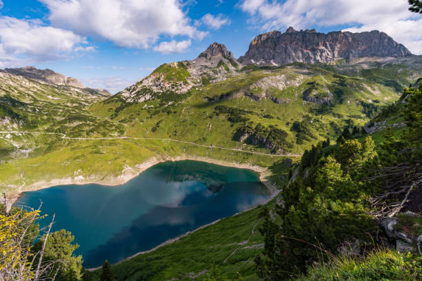istock Fantastic hike in the Lechquellen Mountains in Vorarlberg Austria 1257459106