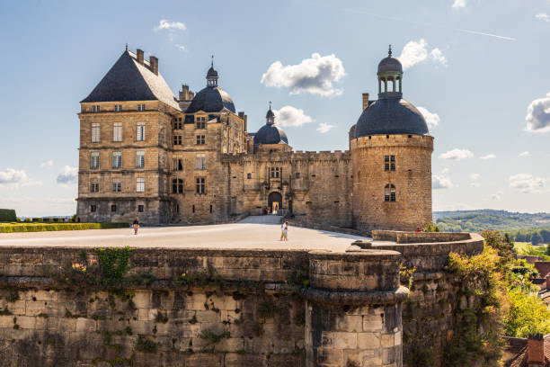 Europe, France, Dordogne, Hautefort. Sept. 6, 2019. Hautefort Castle, Chateau de Hautfort, we have sunny day.