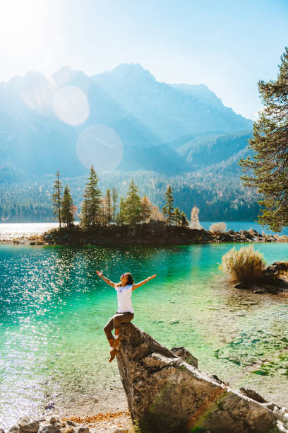 istock Becoming one with nature at Lake Eibsee, Germany - Digital Detox 1257462176