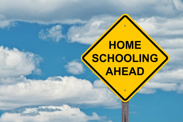 istock Home Schooling Ahead Warning Sign 1257468551