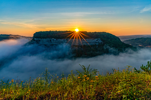 Sunrise At The Archery Field Overlook In Letchworth State Park In New York
