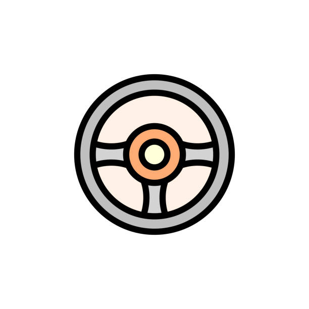 ikona kierownicy. prosty kolor z konturowymi elementami wektorowymi ikon usług taksówkarskich dla ui i ux, strony internetowej lub aplikacji mobilnej - driving steering wheel human hand wheel stock illustrations