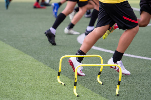 istock Football training stadium for children 1257476093