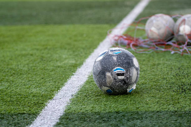 istock Football training stadium for children 1257476109