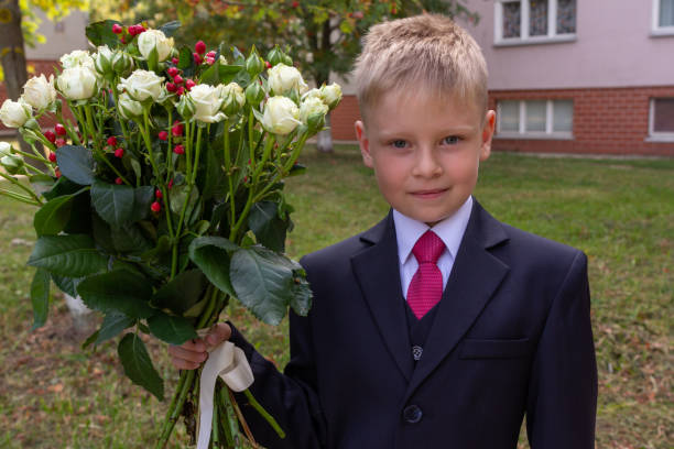 istock First grader going to go to school. 1257478141