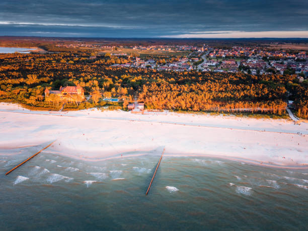 istock Sunset on the beach in Leba 1257480816