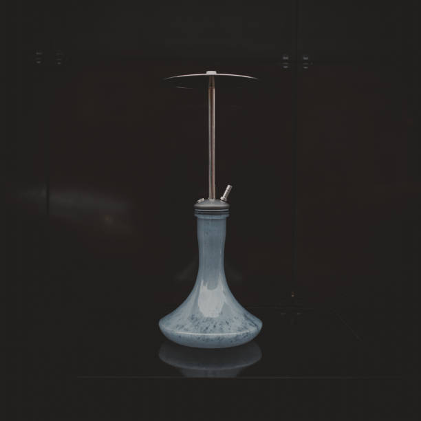 istock part of the hookah, modern design, on a black background. 1257482797