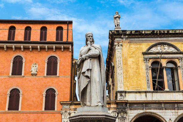 Statue of Dante   in Verona, Italy Statue of Dante Alighieri in a summer day in Verona, Italy dante stock pictures, royalty-free photos & images