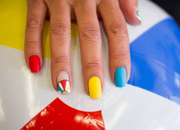 istock Beach Ball Nail Art Design 1257490535