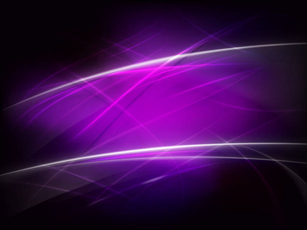 istock Dark design with a gradient of violet color, set of thin light lines with a shadow 1257492612