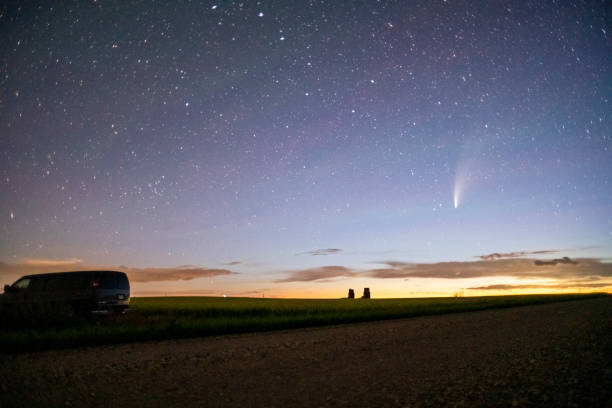 istock C/2020 F3 (NEOWISE) on north Saskatchewan, canada 1257496081