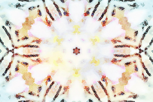 A Mandala Pattern Background in a Watercolour Art Style Effect. Because sometimes you might want a more illustrative image for an organic look.