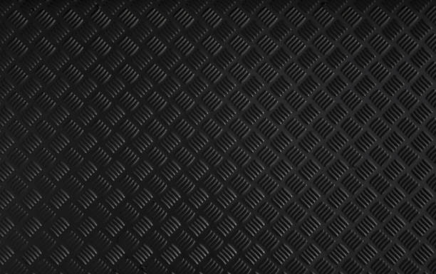 istock Black dark grey Checker Plate abstract floor metal stanless background stainless pattern surface. 1257497998