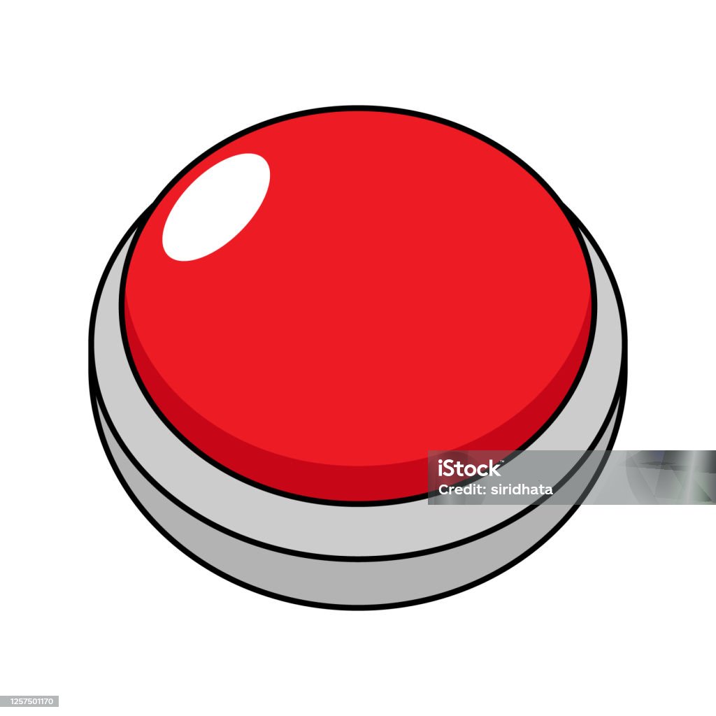 Cartoon Red Button Vector Illustration Stock Illustration - Download Image  Now - Art, Blue, Cartoon - iStock