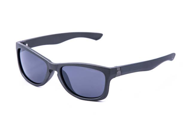 istock Fashion sunglasses black frames on white background. 1257505074