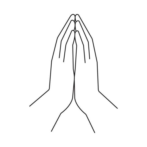 illustrations, cliparts, dessins animés et icônes de image vectorielle des mains dans la prière. illustration de la foi en dieu. symbole de religiosité et de christianisme. photo stock. - human hand god applauding praying