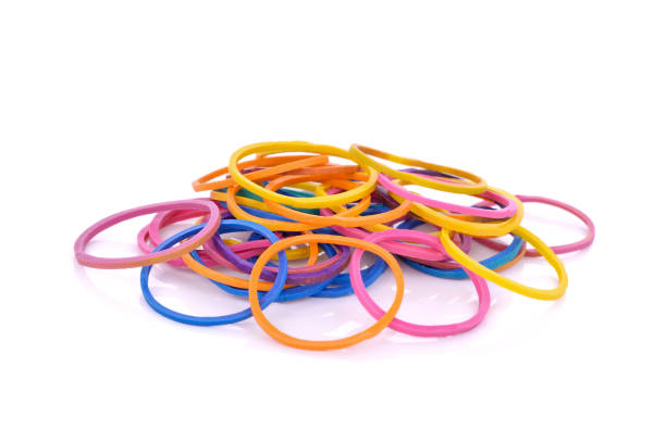 istock Colorful rubber bands on white background 1257511756