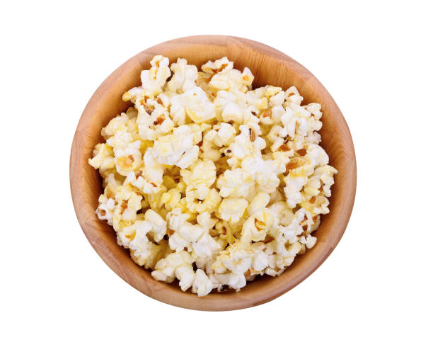 istock Popcorn in a bowl on white background 1257517510