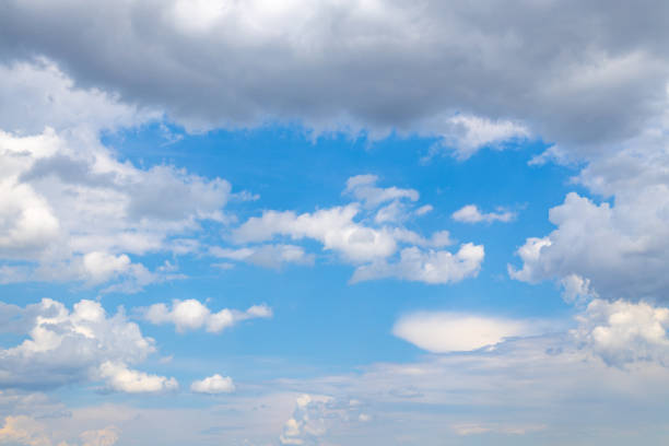 Sky with clouds forming a natural frame of square or rectangle shape Landscapes series stratosphere meteorology climate air stock pictures, royalty-free photos & images
