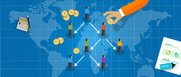 Ponzi scheme fraud type of Multi Level Marketing or MLM concept of business hierarchy pyramid of networked people Ponzi scheme fraud type of Multi Level Marketing or MLM concept of business hierarchy pyramid of networked people vector multi level marketing stock illustrations
