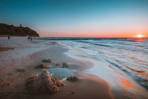 istock Lighthouse in Niechorze at sunset 1257526485