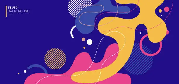 Vector illustration of Abstract modern background elements dynamic fluid shapes compositions of colored spots