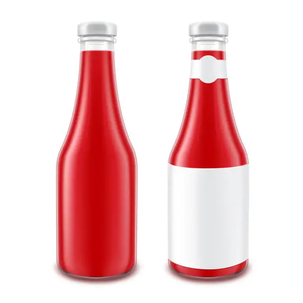 Vector illustration of Tomato Ketchup Bottle for Branding with Label