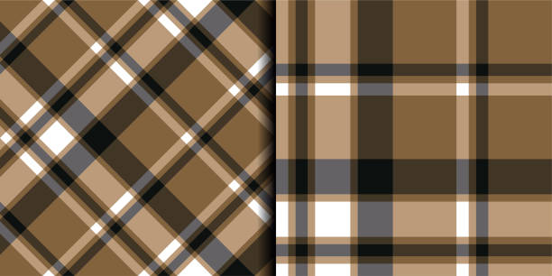 istock Seamless vector two plaid patterns. Set of stylish tartan for your fabric, textile, wrapping etc. 1257531269