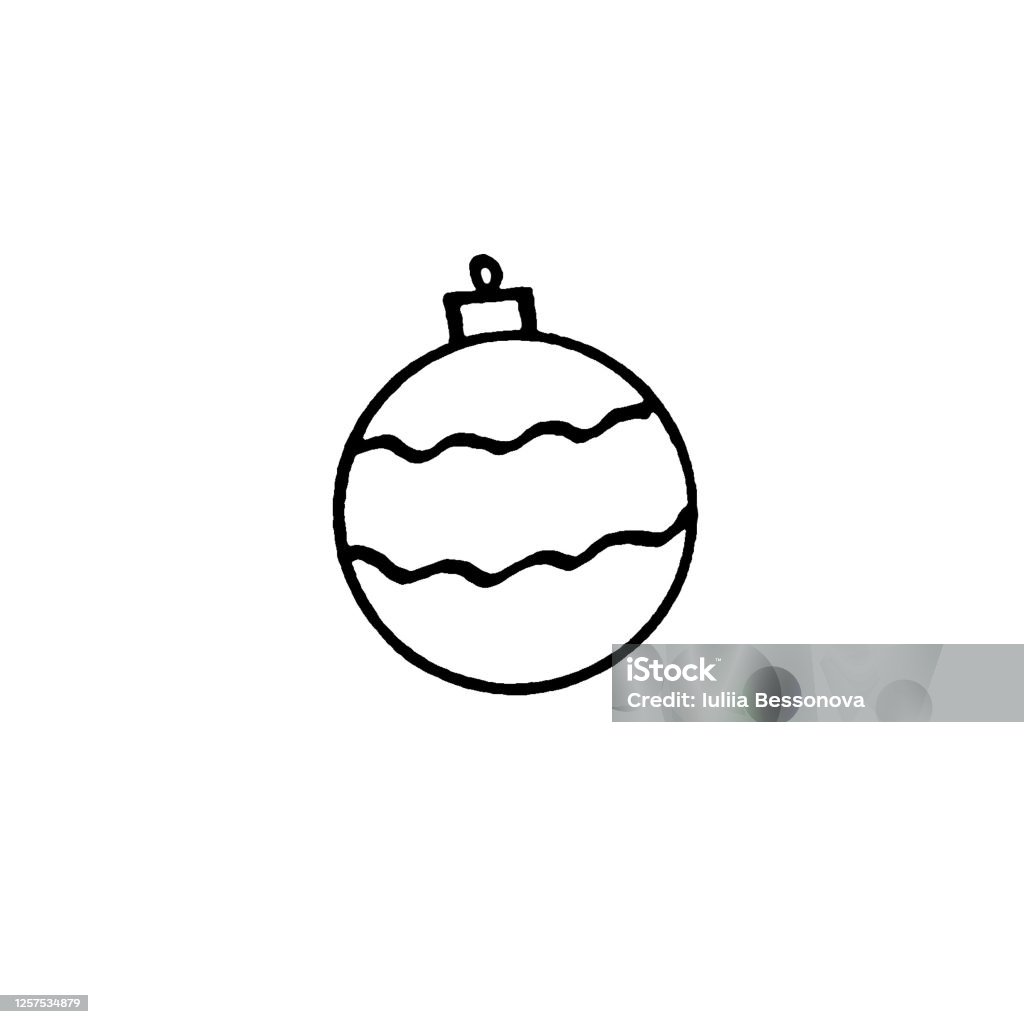 Vetores de Bola De Árvore De Natal Isolada No Fundo Branco Arte De Ano Novo  E Natal Rabisco Esboço Desenhado À Mão Ilustração Simples Para Cartões De  Saudação Calendários Impressões Livro De