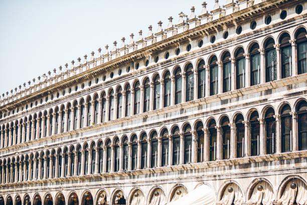 view of procuratie vecchie building in venice italy history
