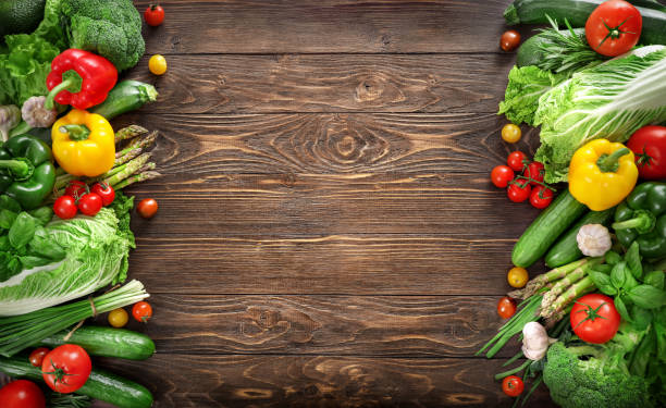 istock Healthy fresh vegetarian food frame 1257538776