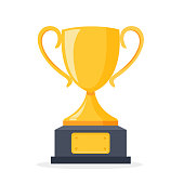 istock Trophy cup, award, vector icon in flat style 1257540437