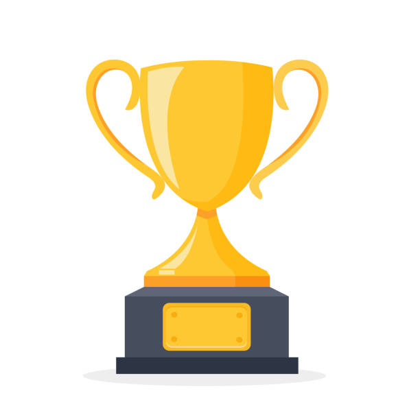 Trophy cup, award, vector icon in flat style Trophy cup, award, vector icon in flat style championship stock illustrations