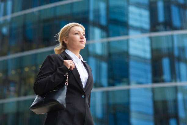 istock Serious confident middle aged business lady wearing office suit 1257542845