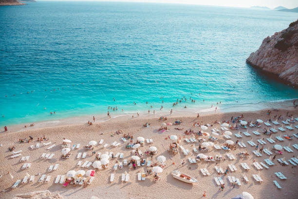 Kaputaş Beach is a small beach with turquoise waters of the Mediterranean Sea between Kaş and Kalkan in Antalya, Turkey.