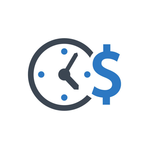 illustrations, cliparts, dessins animés et icônes de icône money time. investissement, plan budgétaire (illustration vectorielle) - time is money