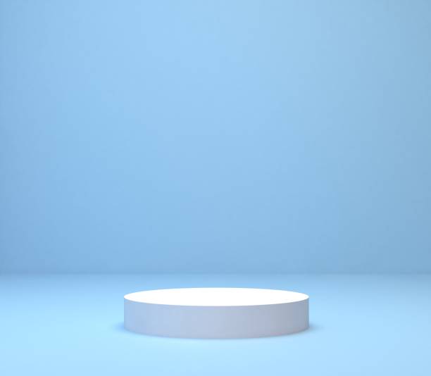 istock 3D Render of Abstract Blue Composition with Podium 1257547773