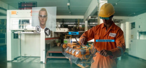 istock smart factory which use futuristic technology which combine big data, iot, 5g, machine deep learning, automation robot, augmented mixed virtual reality, digital twin, artificial intelligence 1257547920