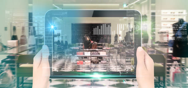 istock Futuristic Technology in smart retail for high growth selling rate by using ai artificial intelligence, machine learning, digital twin, 5g, big data, iot, augmented mixed virtual rality, ar, vr,robot 1257555406