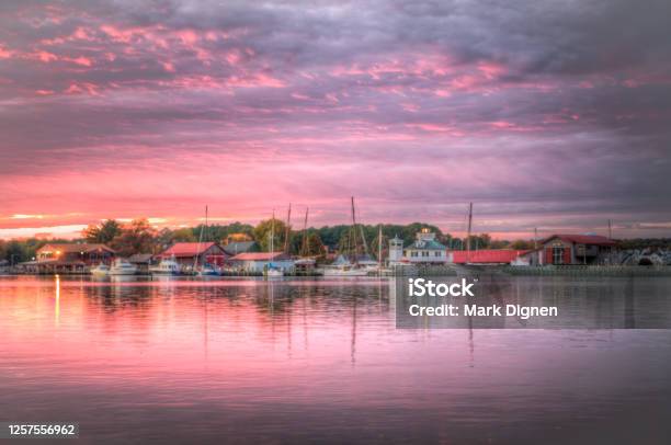 Purple Sunset In St Michaels Maryland Stock Photo - Download Image Now - Maryland - US State, Saint Michaels, Sea