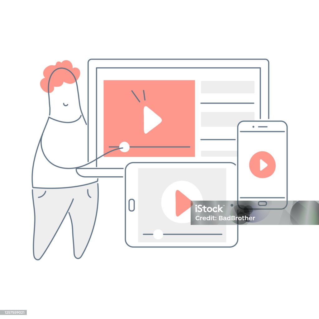 Video Marketing Illustration Concept Video Advertising Promotion Online  Video Streaming Stock Illustration - Download Image Now - iStock