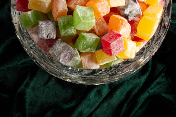 istock Mixed, colorful delicious Turkish delights 1257561050