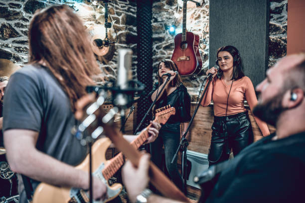istock Band Rehearsing In Professional Studio 1257563037
