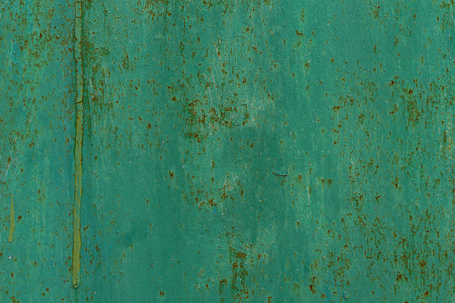 old rusty green iron surface