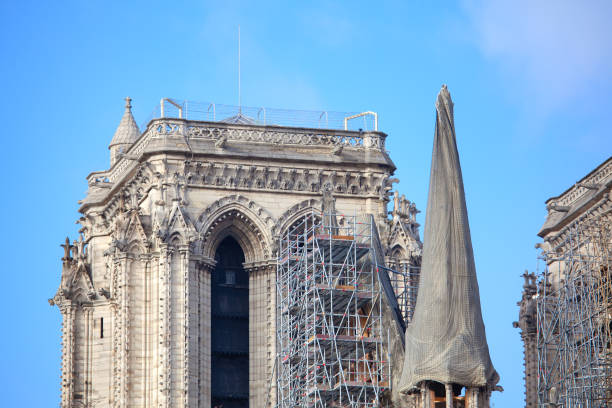 istock Tower of Notre Dame de Paris in Reconstruction 1257568350